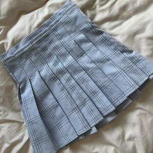 Princess Polly Light Blue Plaid Mini Skirt